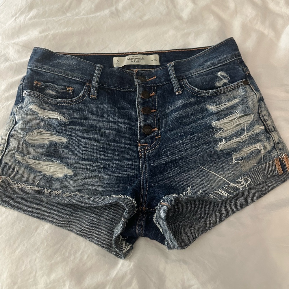 Abercrombie and Fitch Distressed Jean Shorts